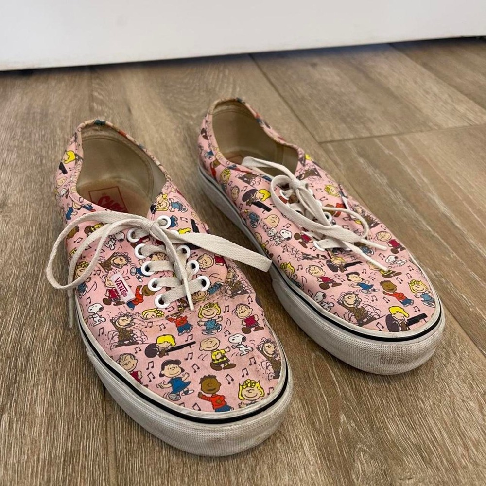 Vans x Peanuts Dance Party Pink Authentic Sneakers — Women's Size 8 - Picture 2 of 6